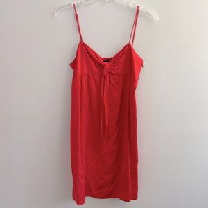 Theory red silky babydoll slip dress